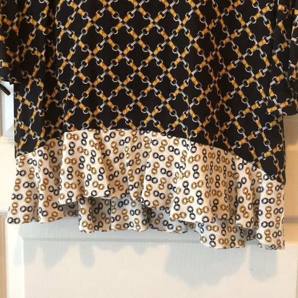 Zara Woman chain print ruffle blouse - Picture 7 of 8